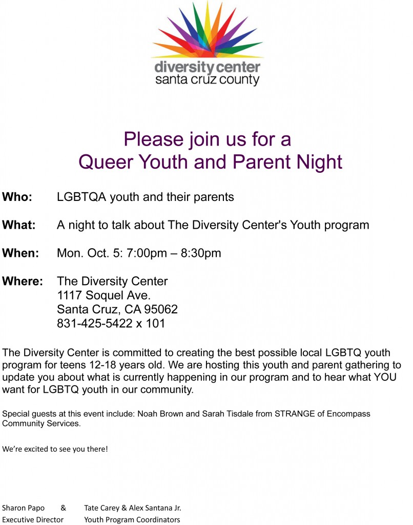 Queer Youth and Parent Night